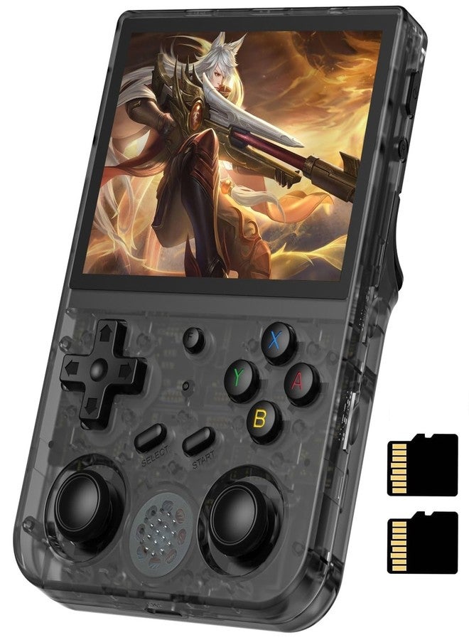 Voacle RG353V Retro Handheld Game Console , Dual OS Android 11 and Linux System Support 5G WiFi 4.2 Bluetooth Moonlight Streaming TV Output Built-in 64G SD Card 4452 Games (RG353V-Transparent Black New) - Image 1